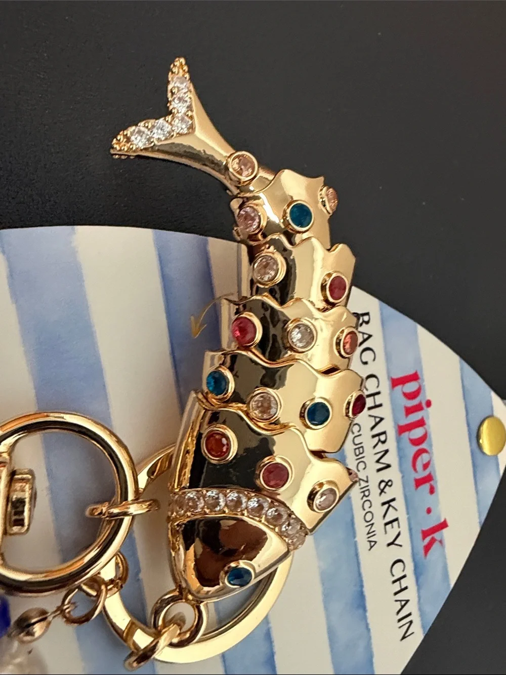 Piper K | Ceramic Cubic Zirconia Fish (Moves) Bag Charm 🐟